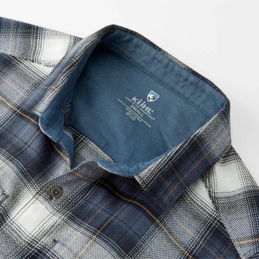 EUC Kuhl Men’s The Law Flannel Hunting Button Up Stellar Slate Blue Shirt
